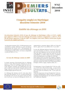 L’enquête emploi en Martinique deuxième trimestre 2010