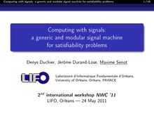 Computing with signals: a generic and modular signal machine for satisﬁability problems