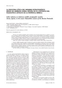 La industria lítica del miembro estratigráfico medio de Ambrona (Soria, España) en el contexto del Paleolítico antiguo de la Península Ibérica