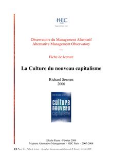 La Culture du Nouveau Capitalisme - de Richard Sennett