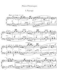 Partition de piano, Pièces Pittoresques, Chabrier, Emmanuel