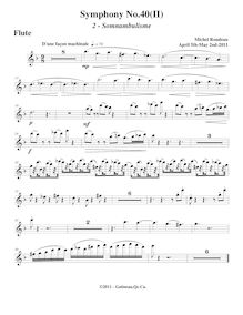 Partition flûte, Symphony No.40, Rondeau, Michel par Michel Rondeau