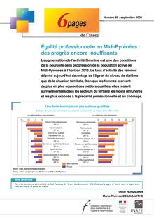 Egalité professionnelle en Midi-Pyrénées : des progrès encore insuffisants