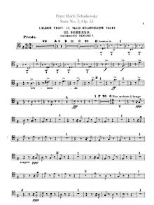 Partition Trombone 1, 2, 3 (ténor, basse clefs), Tuba,  No.3, Tchaikovsky, Pyotr