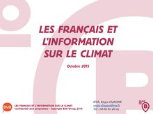 Climat : Les Français et la COP 21