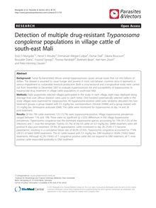 Detection of multiple drug-resistant Trypanosoma congolense populations in village cattle of south-east Mali