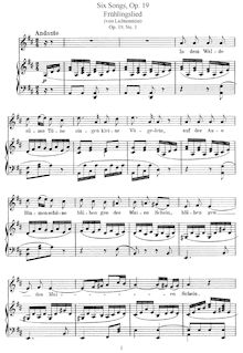 Partition complète, 6 chansons, Op.19, Mendelssohn, Felix par Felix Mendelssohn