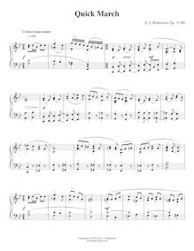 Partition , Quick March, 9 Piano pièces, Op.51, Robertson, Ernest John