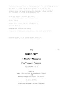 The Nursery, May 1873, Vol. XIII. - A Monthly Magazine for Youngest People