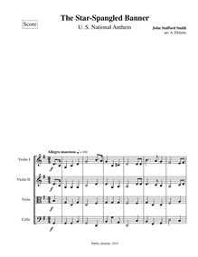 Partition compléte, pour Star-Spangled Banner, Original title: The Anacreontic Song