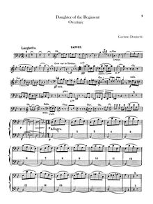 Partition violoncelles et Double Basses, La fille du régiment. Opéra comique en deux actes