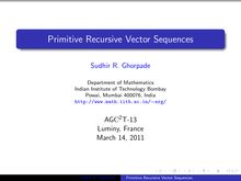 Primitive Recursive Vector Sequences