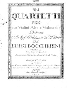 Partition violon 2, 6 corde quatuors, G.171-176 (Op.9), Boccherini, Luigi