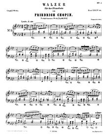 Partition complète, valses, Op.69, Chopin, Frédéric
