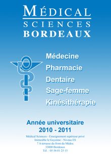 Télécharger la brochure - Les atouts de Médical Sciences Bordeaux