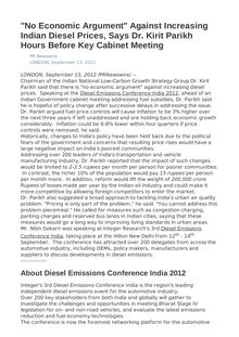 "No Economic Argument" Against Increasing Indian Diesel Prices, Says Dr. Kirit Parikh Hours Before Key Cabinet Meeting