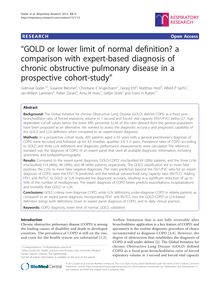 "GOLD or lower limit of normal definition? a comparison with expert-based diagnosis of chronic obstructive pulmonary disease in a prospective cohort-study"