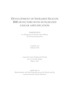 Development of infrared silicon BIB detectors with integrated linear amplification [Elektronische Ressource] / Valentin Fedl