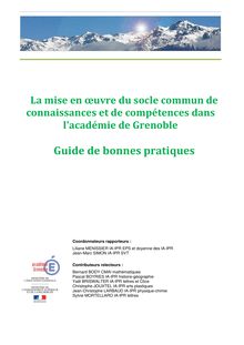 La mise en œuvre du socle commun de connaissances et de compétences dans l académie de Grenoble : Guide de bonnes pratiques 