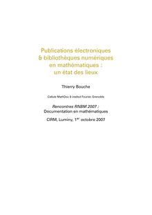 Publications électroniques & bibliothèques numériques en ...