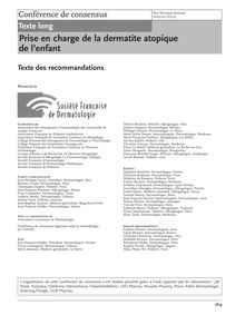 Dermatite atopique - Conférence de consensus ( 2005 ) - Text long