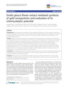 Gnidia glauca flower extract mediated synthesis of gold nanoparticles and evaluation of its chemocatalytic potential