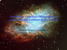 Supernovae et Cosmologie Observationnelle : une autre physique ...