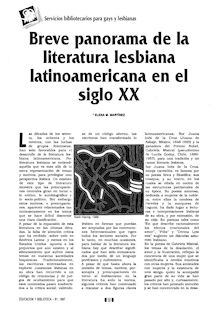Breve panorama de la literatura lesbiana latinoamericana en el siglo XX