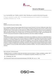La mortalité en Italie selon des facteurs socio-économiques - article ; n°1 ; vol.9, pg 173-180