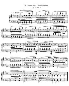 Partition Nocturne No.1, Trois nocturnes, Op.33, Fauré, Gabriel