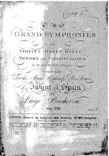 Partition cor 2, 6 Symphonies, G.503-508 (Op.12), D major, E♭ major, C major, D minor, B♭ major, A major
