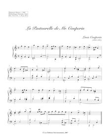 Partition La Pastourelle de Mr. Couperin, Pièces de clavecin du manuscrit Bauyn