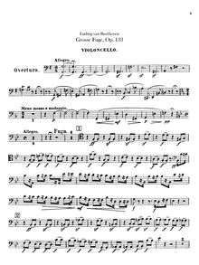 Partition violoncelle, Große Fuge, B♭ major, Beethoven, Ludwig van par Ludwig van Beethoven