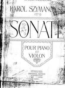Partition de piano, Sonate pour Violon et Piano, Sonata for Violin and Piano