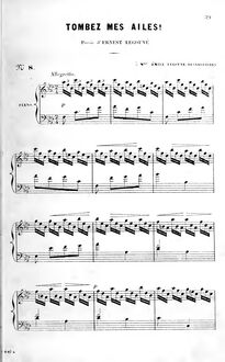 Partition complète (F minor: haut voix et piano), Tombez mes ailes!