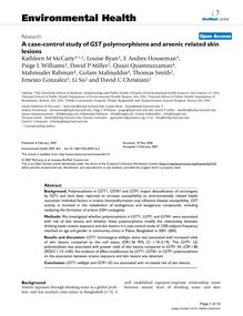 A case-control study of GSTpolymorphisms and arsenic related skin lesions