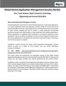 Global Hosted Application Management Services Market  Size, Trend, Analysis, Report, Research, Technology,  Opportunity and Forecast 2014-2018