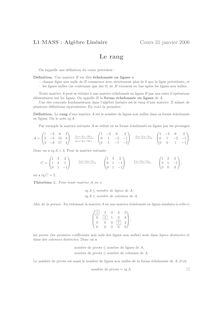 L1 MASS Algebre Lineaire Cours janvier