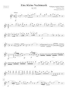 Partition violons I, Eine kleine Nachtmusik, A Little Night Music ; Serenade No.13