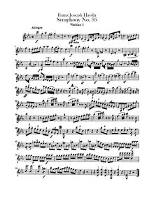 Partition violons I, Symphony No.95 en C minor, Sinfonia No.95, Haydn, Joseph