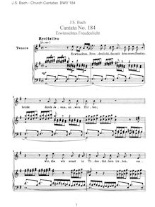 Partition complète, Erwünschtes Freudenlicht, Bach, Johann Sebastian par Johann Sebastian Bach