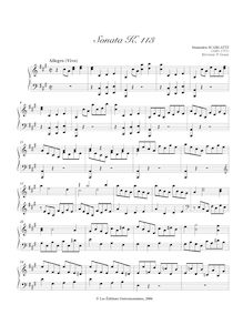 Partition Sonata K.113, 100 clavier sonates, Keyboard, Scarlatti, Domenico