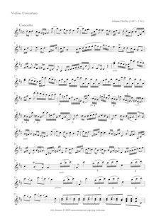 Partition violon solo, violon Concerto en D major, D, Pfeiffer, Johann
