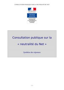 Synthèse de la consultation publique sur la neutralité du Net