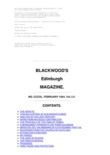 Blackwood s Edinburgh Magazine — Volume 55, No. 340, February, 1844