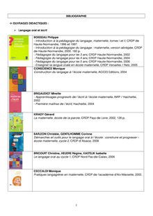BIBLIOGRAPHIE OUVRAGES DIDACTIQUES