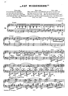 Partition de piano, Auf Wiedersehn!, Jungmann, Albert