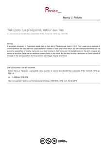 Takapoto. La prospérité, retour aux îles - article ; n°60 ; vol.34, pg 133-135