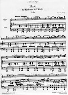 Partition de piano, Elegie, Elegie für Klarinette und Klavier / Elegy for Clarinet and Piano
