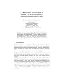 An Experimental Evaluation of Ground Decision Procedures